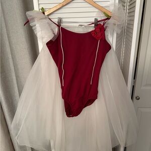 Women’s Burgundy and White Ballet Costume